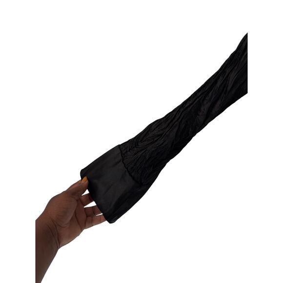 Sunny Taylor Blouse Black Vamp Goth Ruffle Collar Whimsigoth Long Sleeve Size XL - Picture 3 of 12